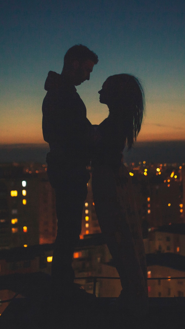 Обои ночь, вечер, любовь, город, Лирика в разрешении 720x1280