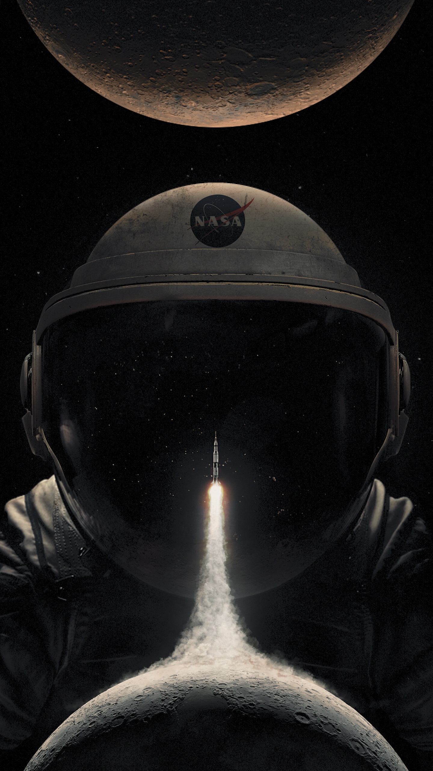 Обои программа Аполлон, Аполлон 11, НАСА, астронавт, луна в разрешении 1440x2560