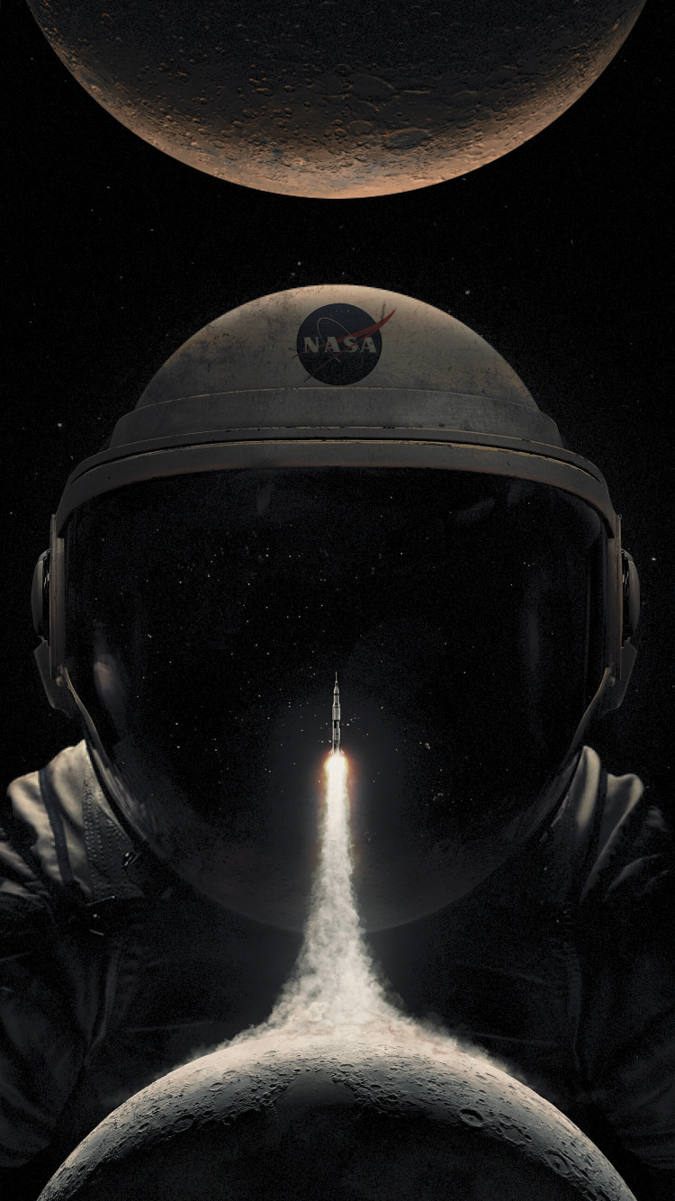 Обои программа Аполлон, Аполлон 11, НАСА, астронавт, луна в разрешении 750x1334