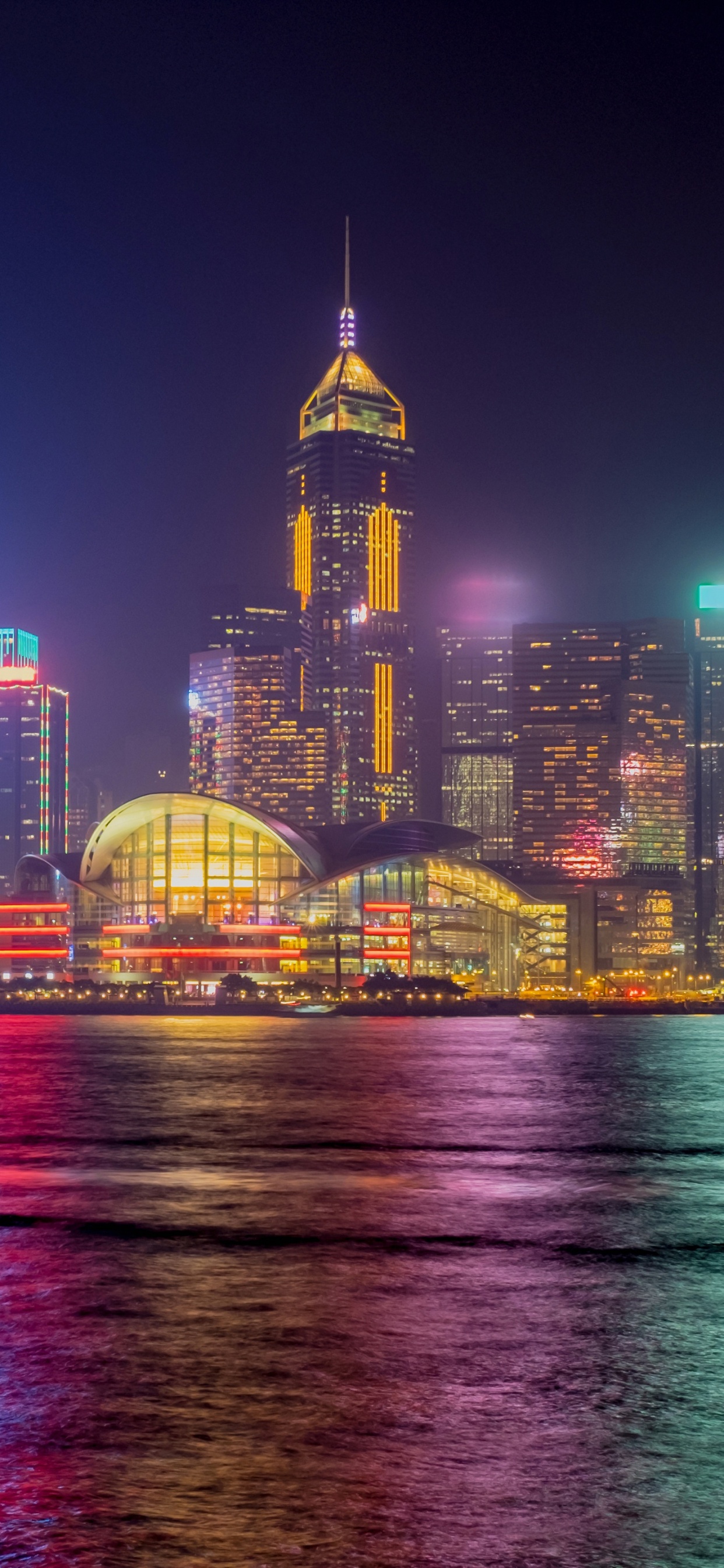 Обои Гонконг, город, городской пейзаж, линия горизонта, метрополия в разрешении 1242x2688