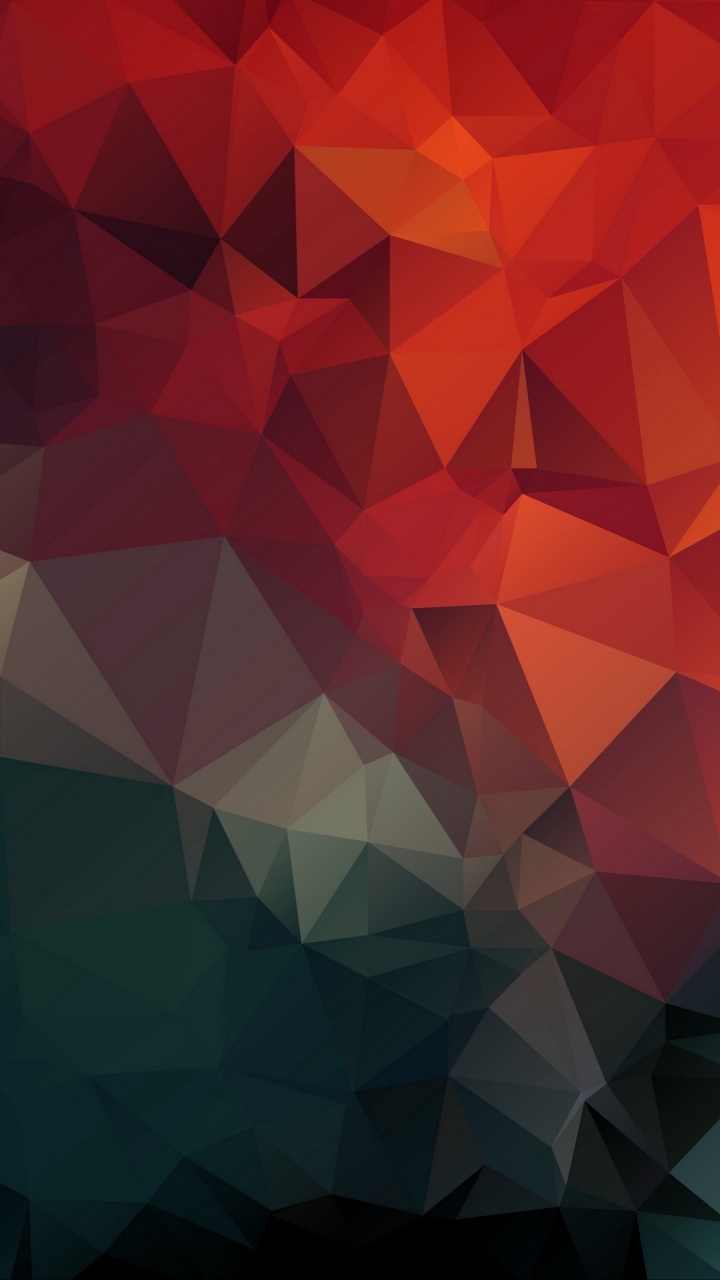 Обои треугольник, трех мерное пространство, красочность, красный цвет, узор в разрешении 720x1280