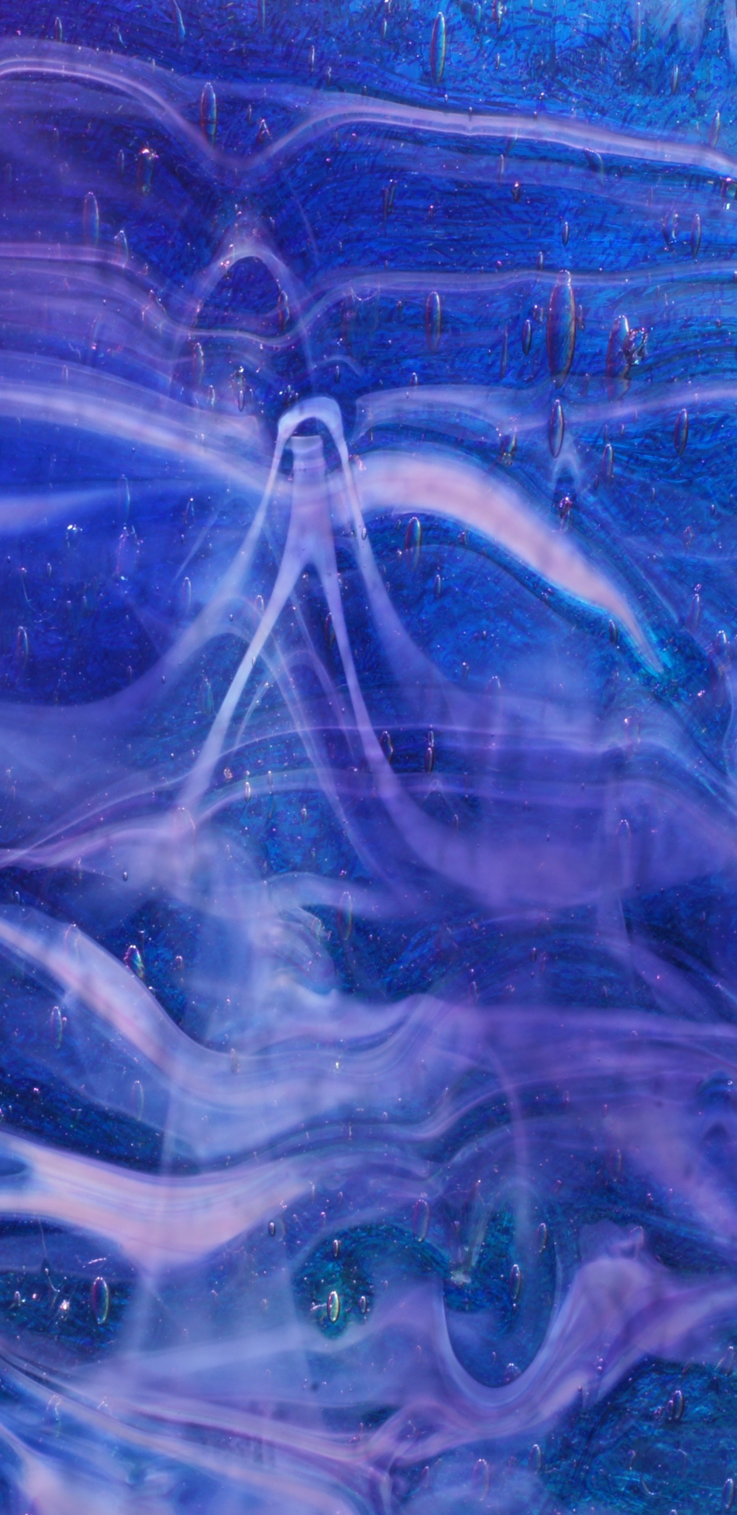 Обои Стекло искусства, стекло, текстура, арт, синий в разрешении 1440x2960