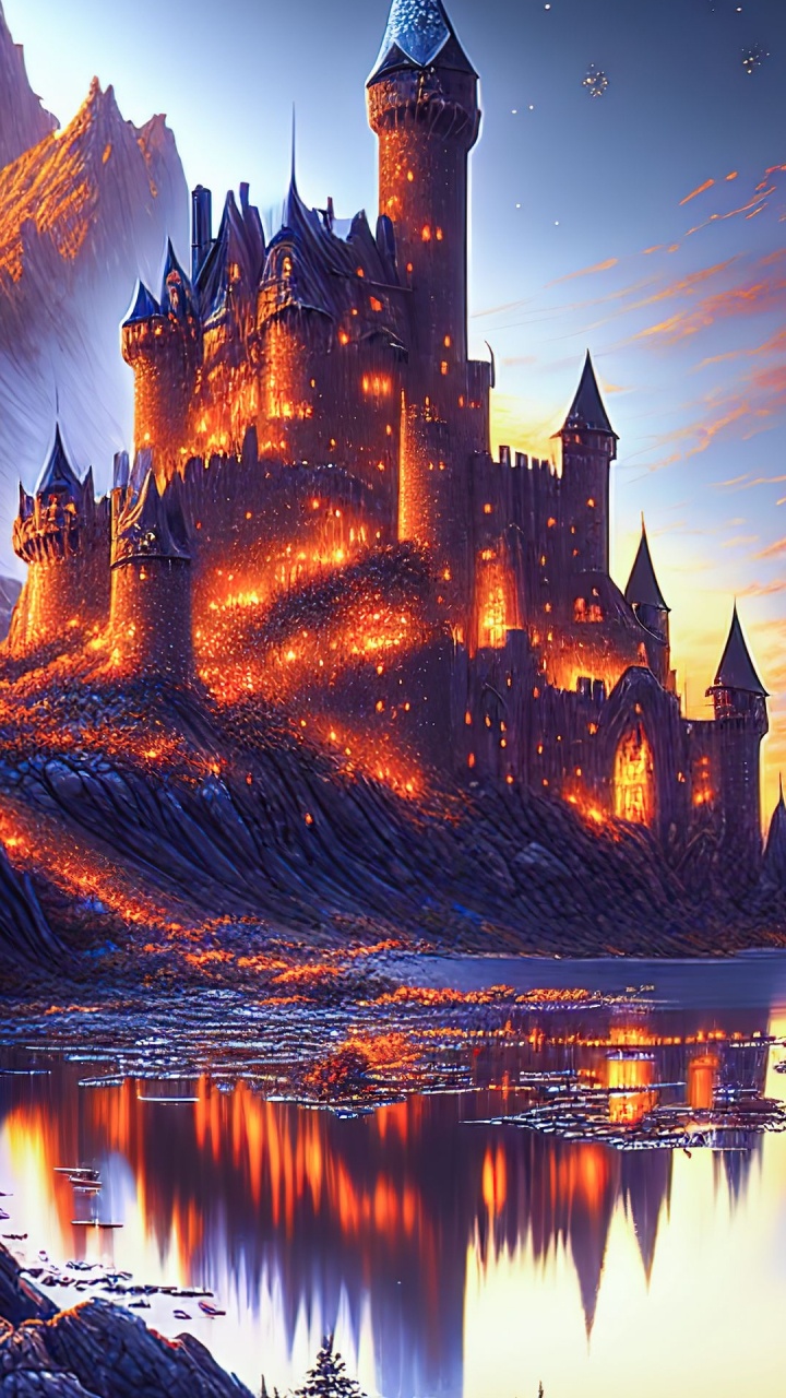 Обои отражение, вода, здание, свет, мир в разрешении 720x1280