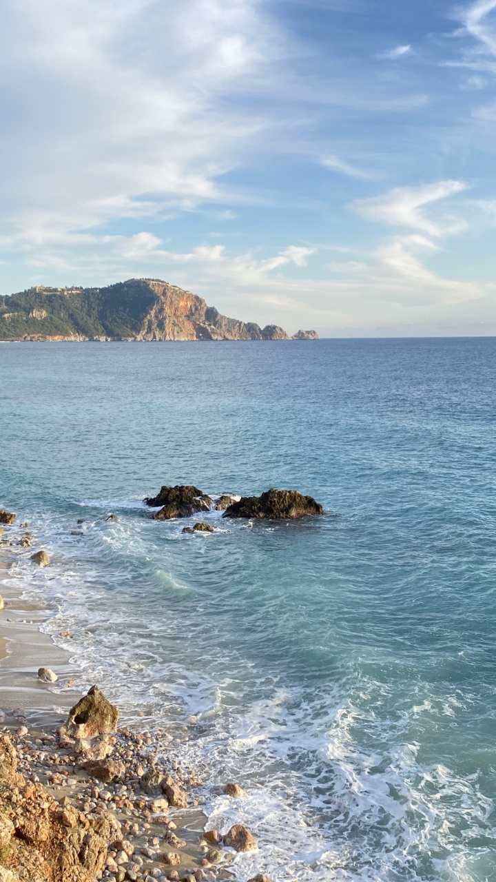 Обои Клеопатра Бич, побережье, ветровая волна, вода, облако в разрешении 720x1280