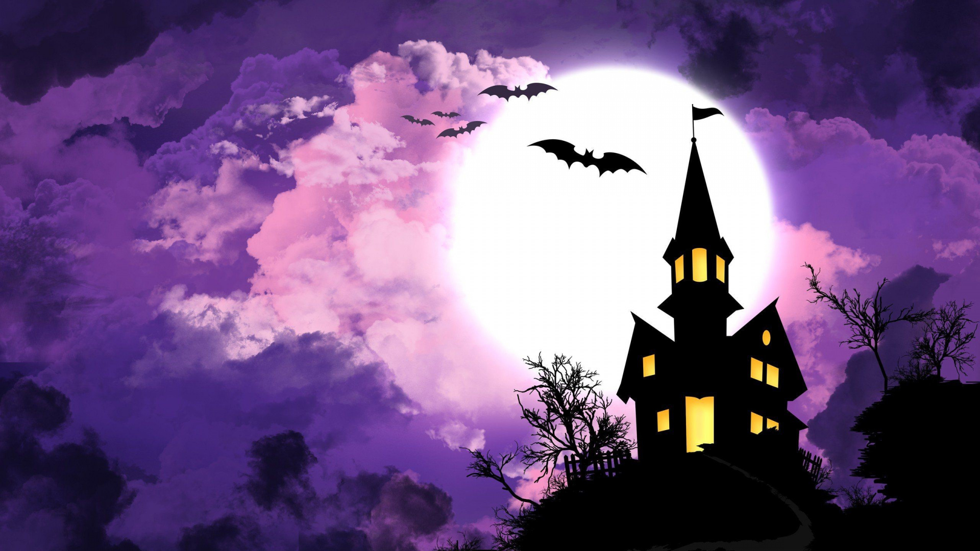 Обои пурпур, Фиолетовый, атмосфера, темнота, арт в разрешении 1920x1080