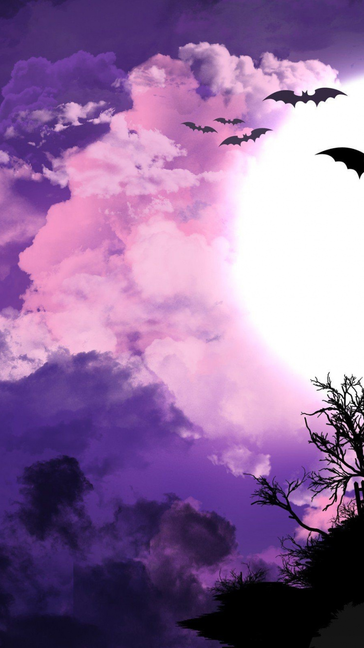 Обои пурпур, Фиолетовый, атмосфера, темнота, арт в разрешении 750x1334