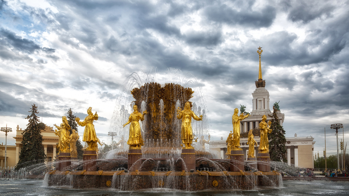 Обои фонтан, ориентир, вода, водные элементы, достопримечательность в разрешении 1366x768