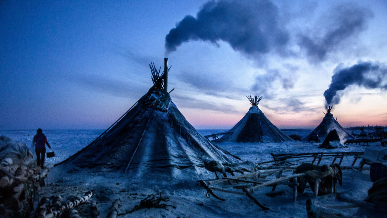 Обои Арктика, ямальский полуостров, ненцы, облако, пейзаж в разрешении 1280x720