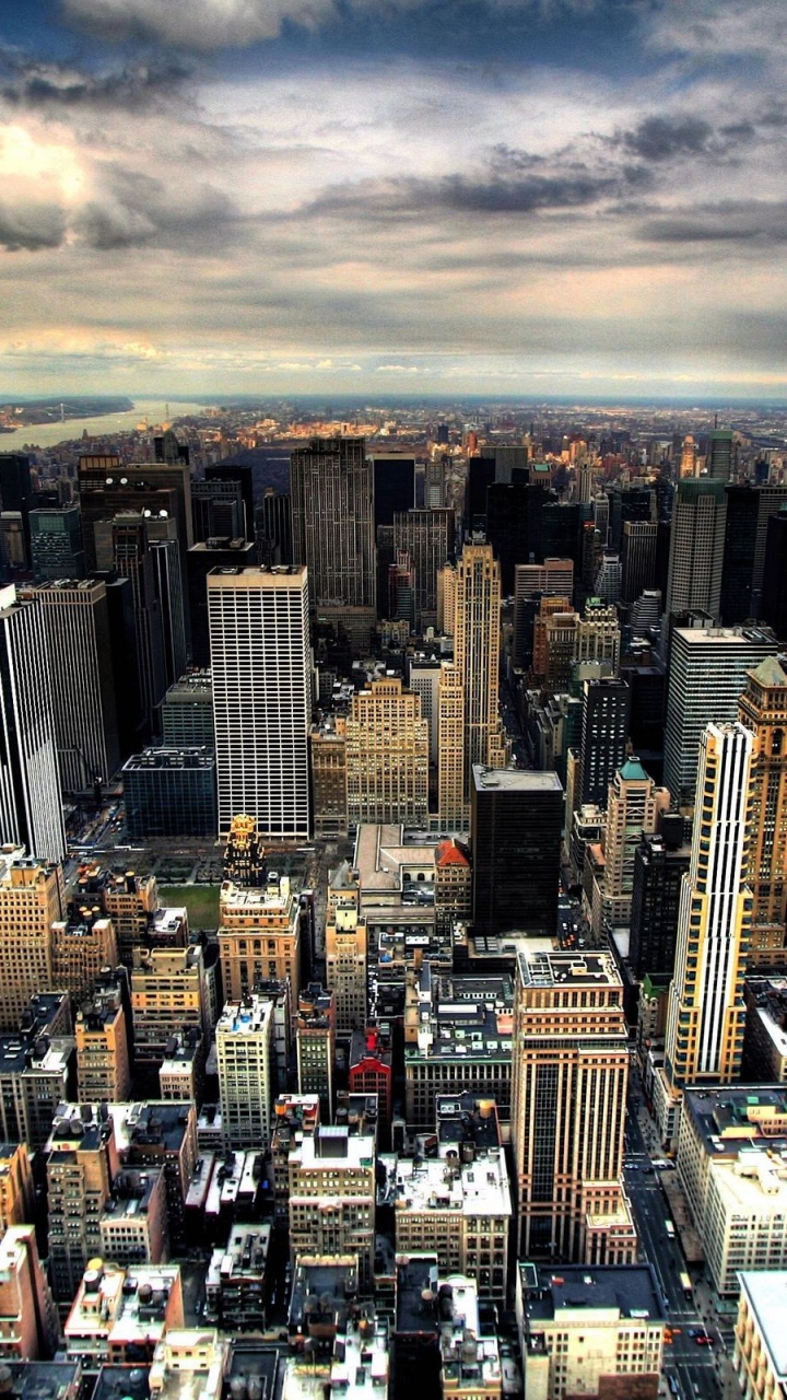 Обои Нью-Йорк, Эмпайр Стейт Билдинг, городской пейзаж, городской район, метрополия в разрешении 720x1280
