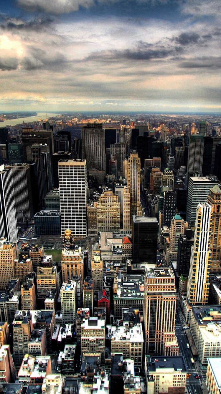 Обои Нью-Йорк, Эмпайр Стейт Билдинг, городской пейзаж, городской район, метрополия в разрешении 750x1334