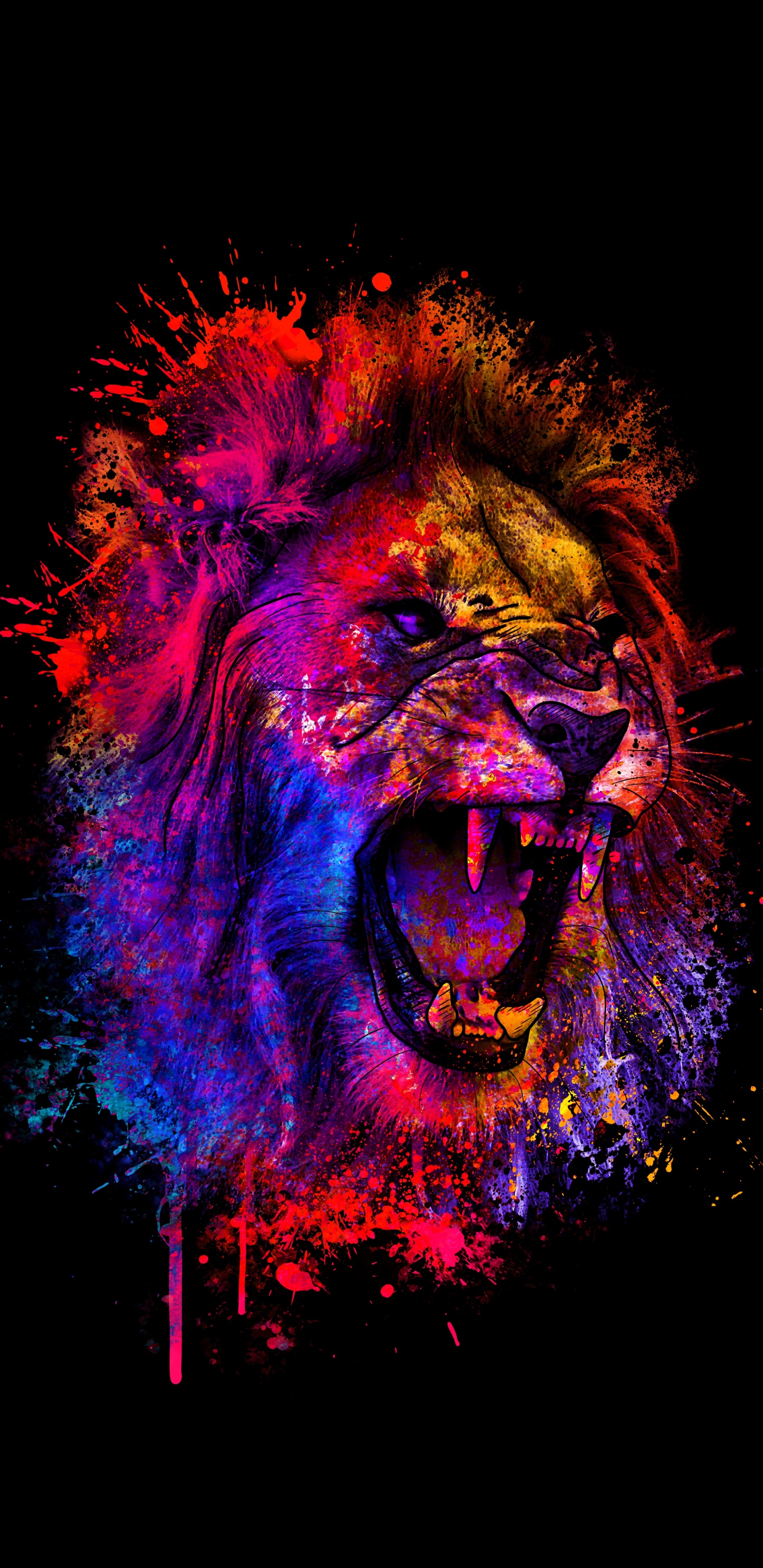 Обои темнота, wisgoon, пурпур, рукав, арт в разрешении 1440x2960