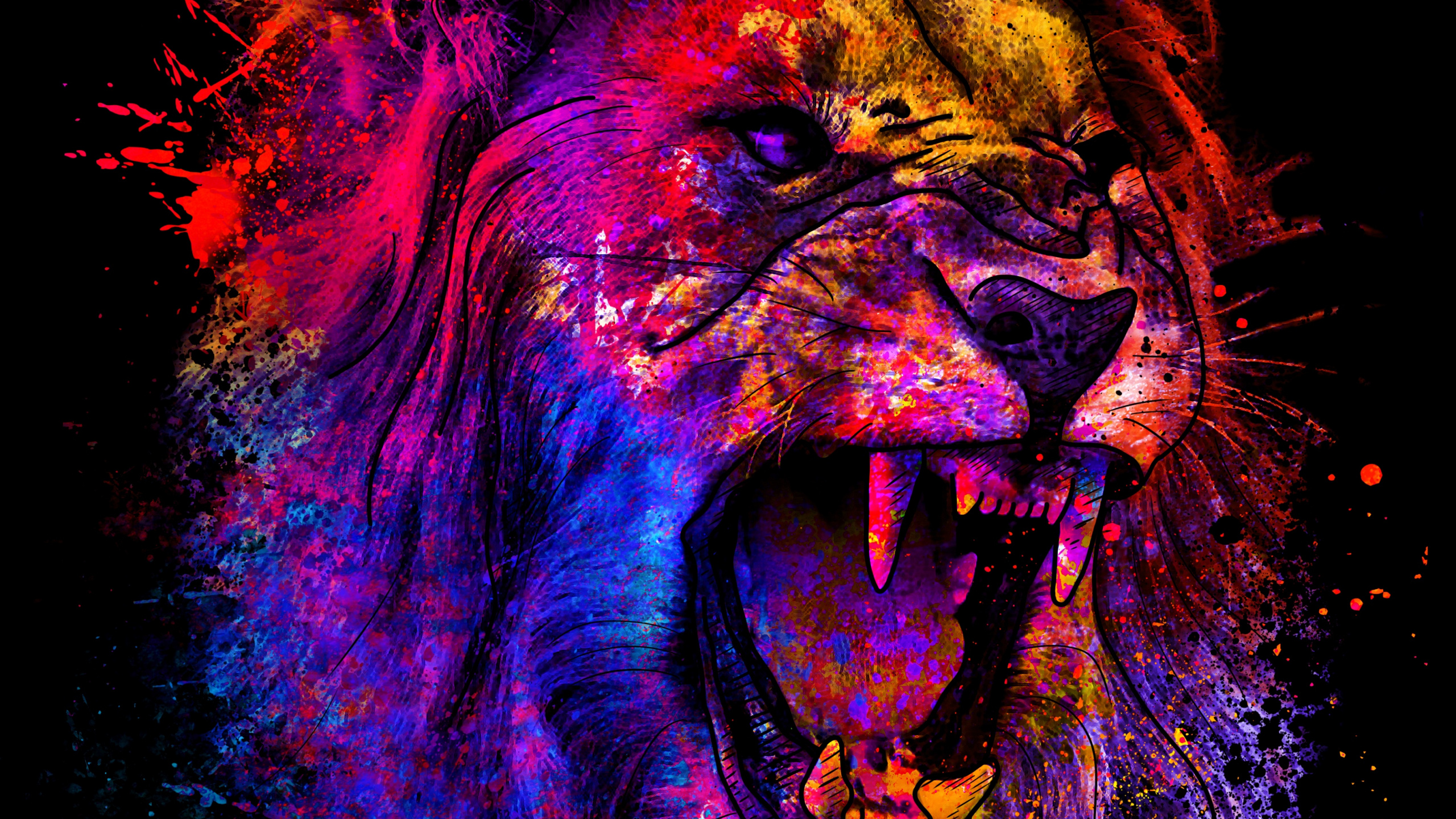 Обои темнота, wisgoon, пурпур, рукав, арт в разрешении 2560x1440