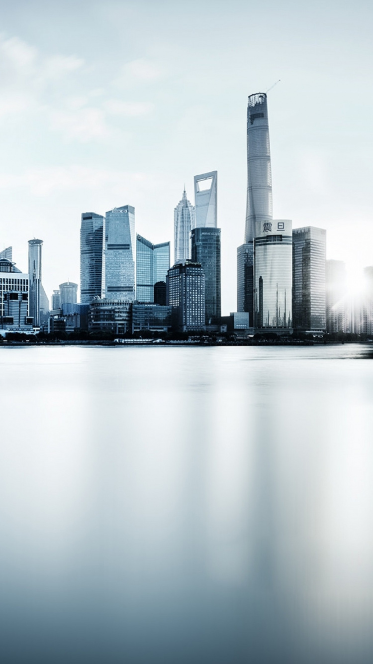 Обои городской пейзаж, город, линия горизонта, дневное время, небоскреб в разрешении 750x1334