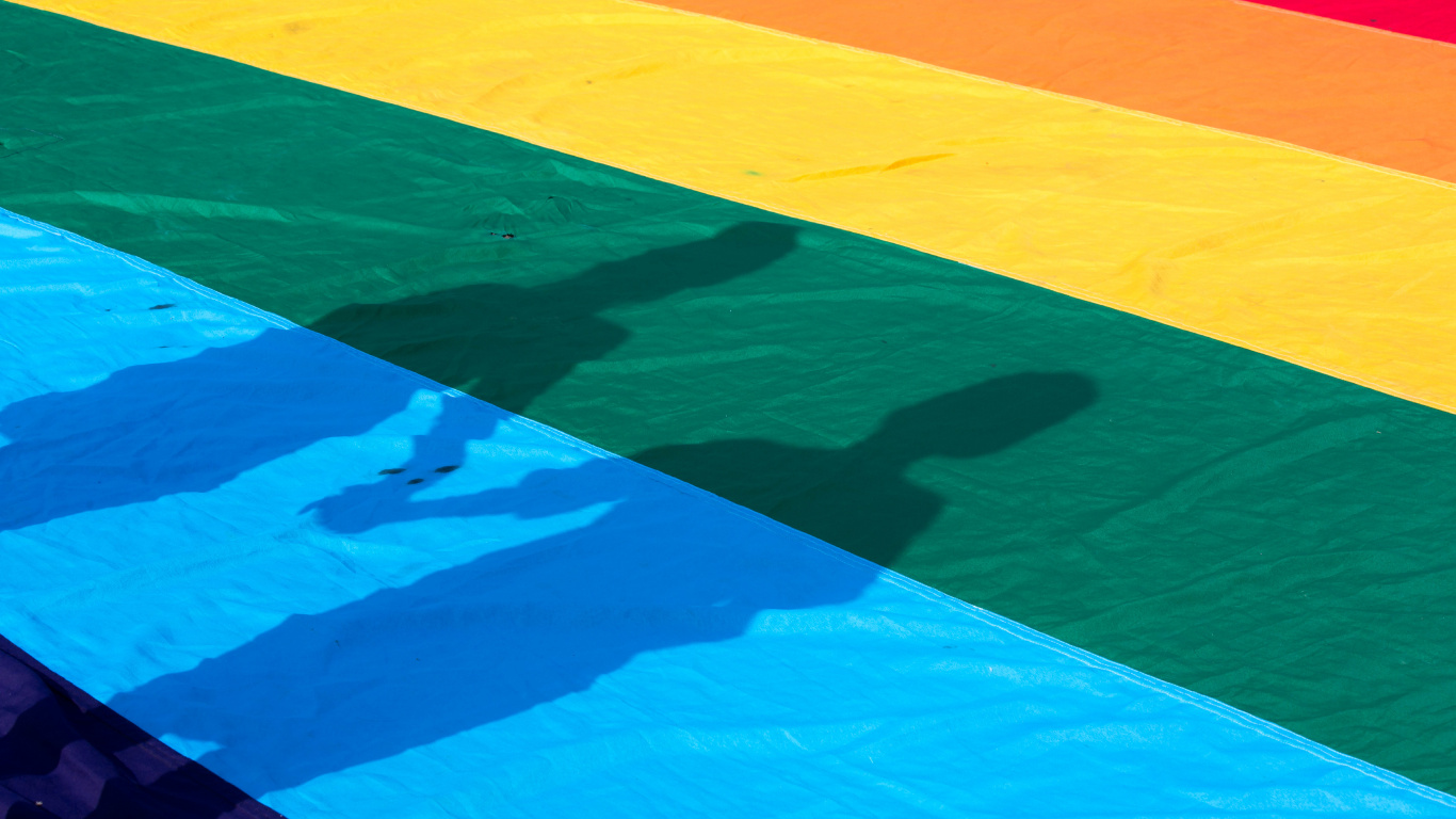 Обои синий, зеленый, бирюза, желтый, лазурный в разрешении 1366x768