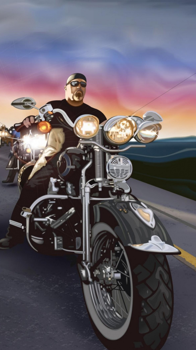 Обои Чоппер, мотоцикл, мотоспорт, крейсер, авто в разрешении 750x1334