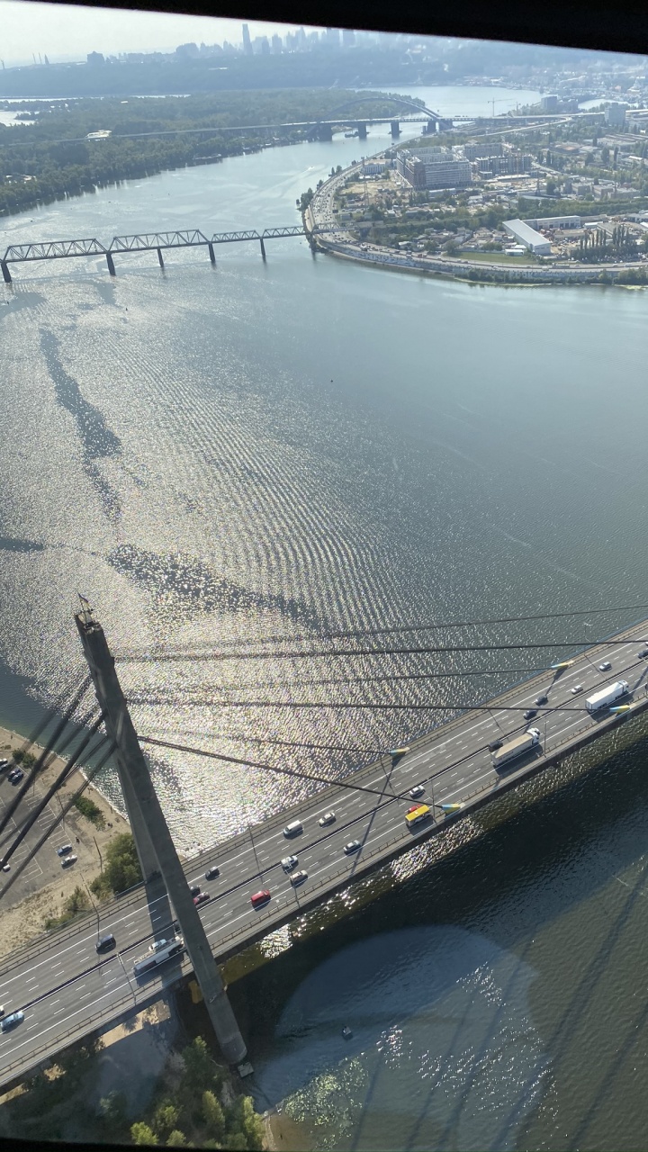 Обои гидроресурсы, с высоты птичьего полета, вода, инфраструктура, мост в разрешении 720x1280