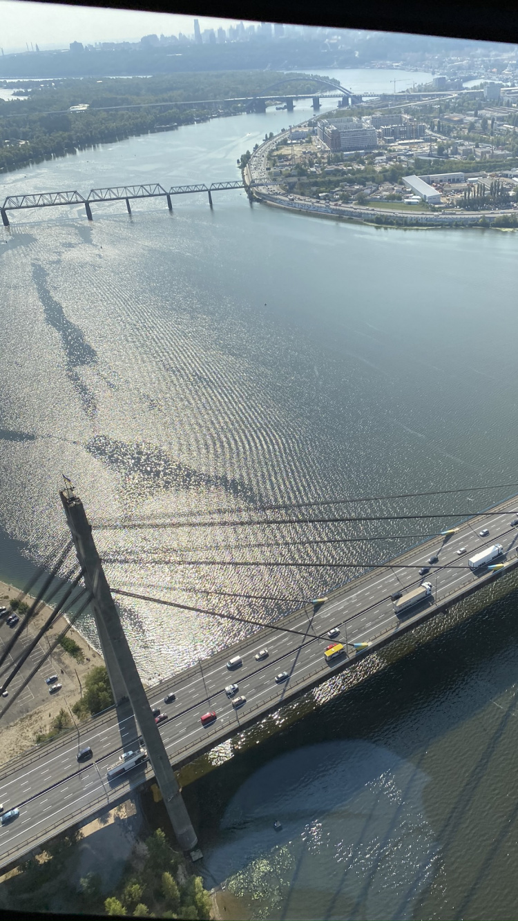 Обои гидроресурсы, с высоты птичьего полета, вода, инфраструктура, мост в разрешении 750x1334