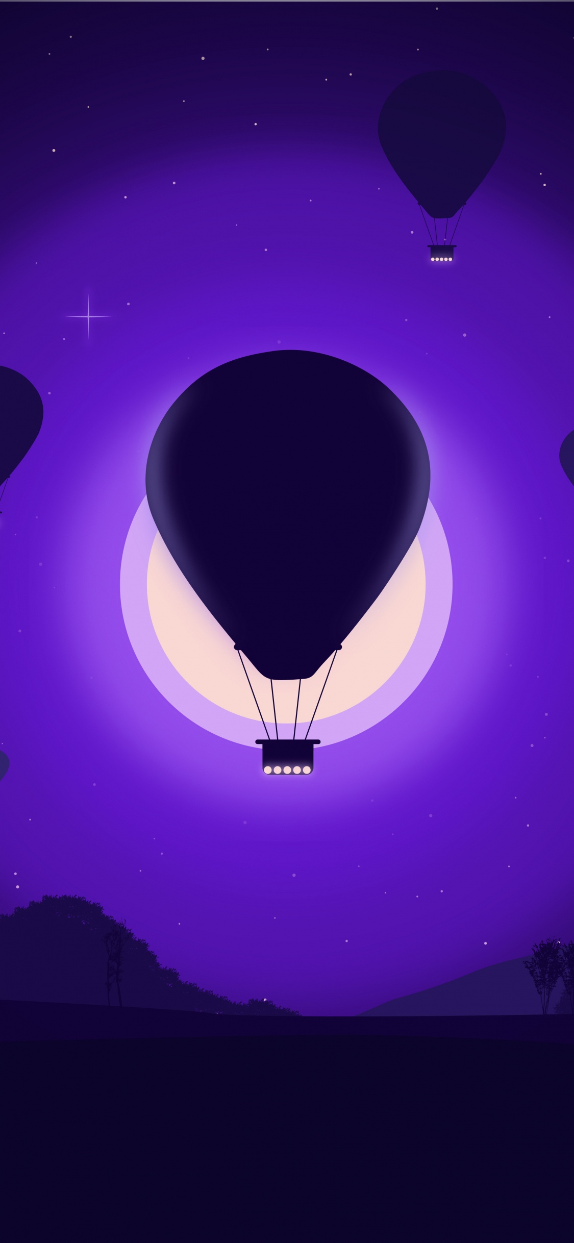 Обои графический дизайн, пурпур, Фиолетовый, атмосфера, иллюстрация в разрешении 1125x2436