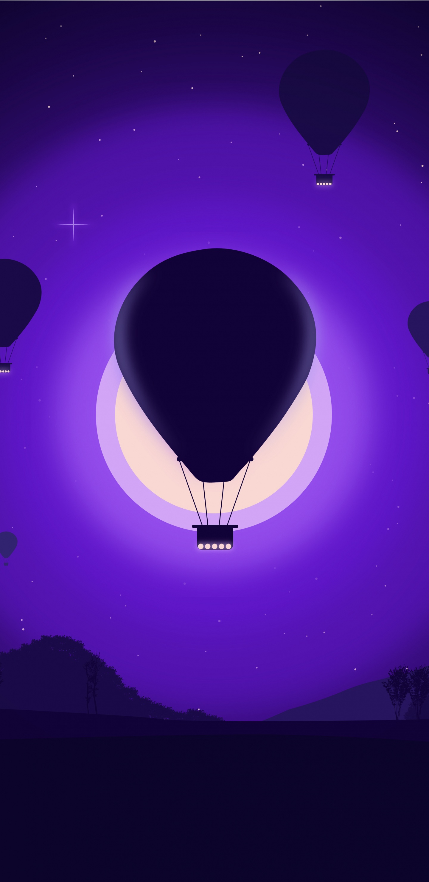 Обои графический дизайн, пурпур, Фиолетовый, атмосфера, иллюстрация в разрешении 1440x2960