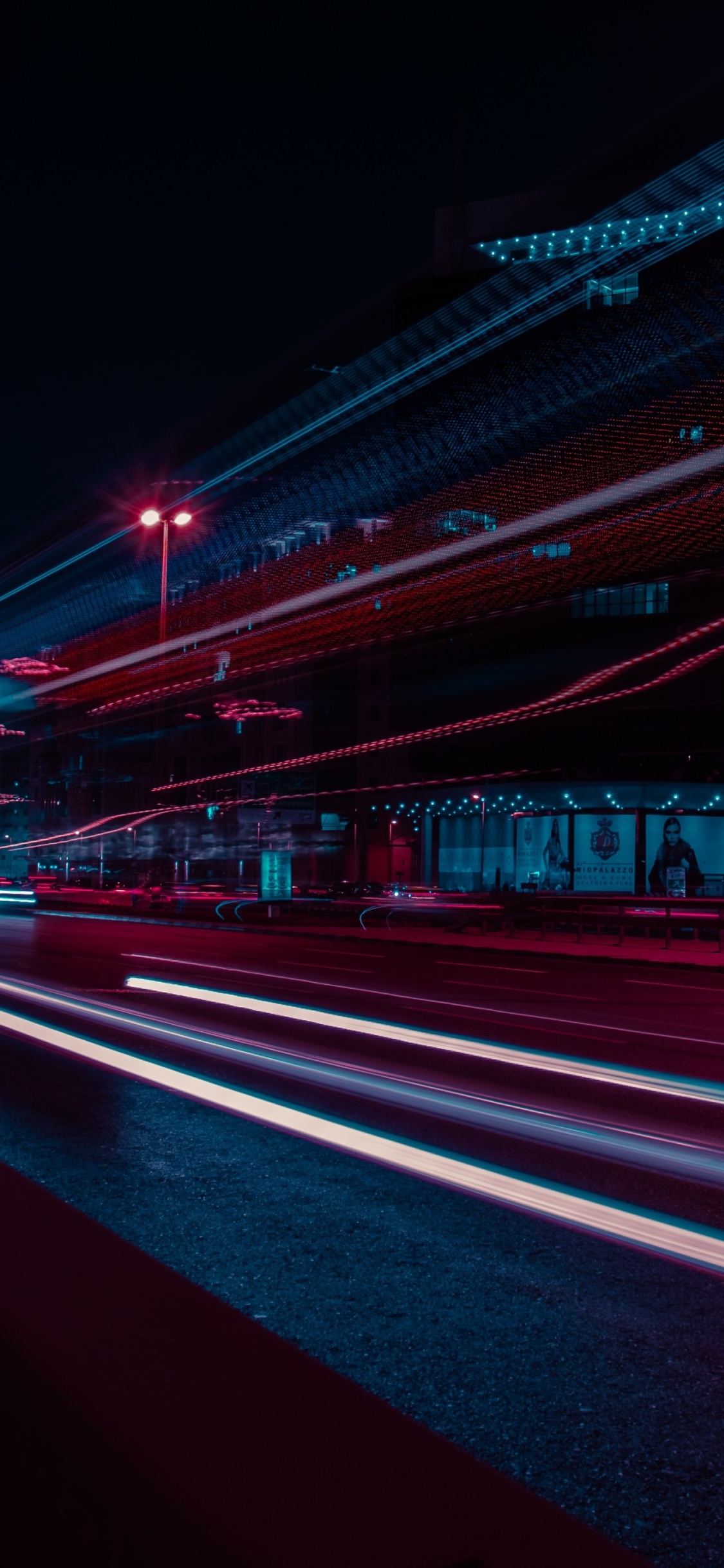 Обои уличный фонарь, автомобильное освещение, инфраструктура, дорожное покрытие, электричество в разрешении 1125x2436