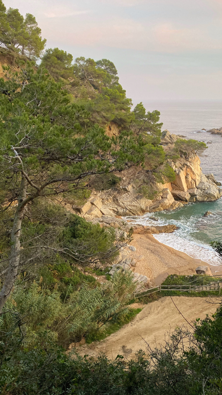 Обои побережье, мыс, природный ландшафт, берег, Банк в разрешении 750x1334