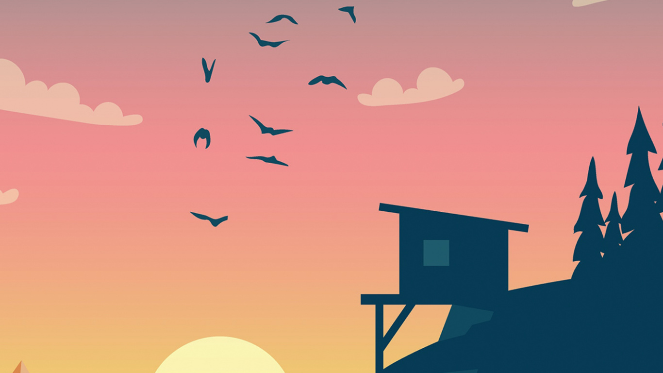 Обои векторное искусство днем и ночью, иллюстрация, графический дизайн, арт, векторная графика в разрешении 1366x768