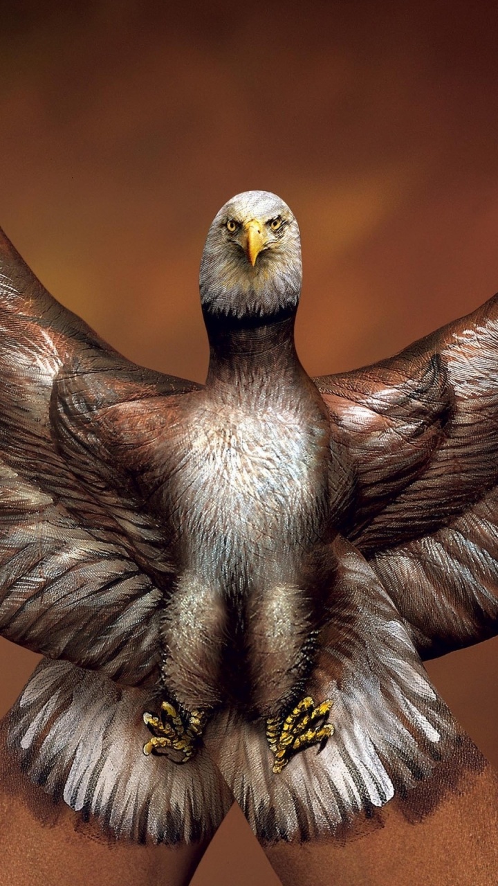 Обои живопись, произведение искусства, рисование, живая природа, птица в разрешении 720x1280