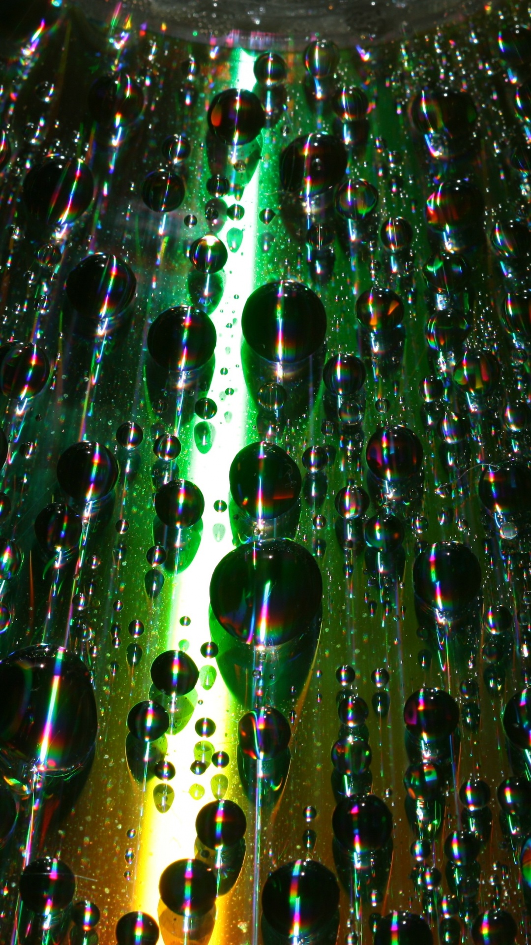 Обои зеленый, вода, свет, ночь, технологии в разрешении 1080x1920