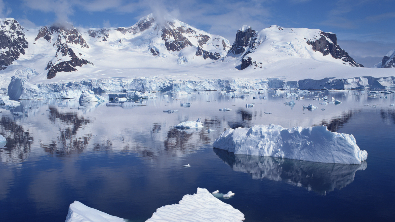 Обои айсберг, ледник, полярные льды, ледниковое озеро, лед в разрешении 1280x720