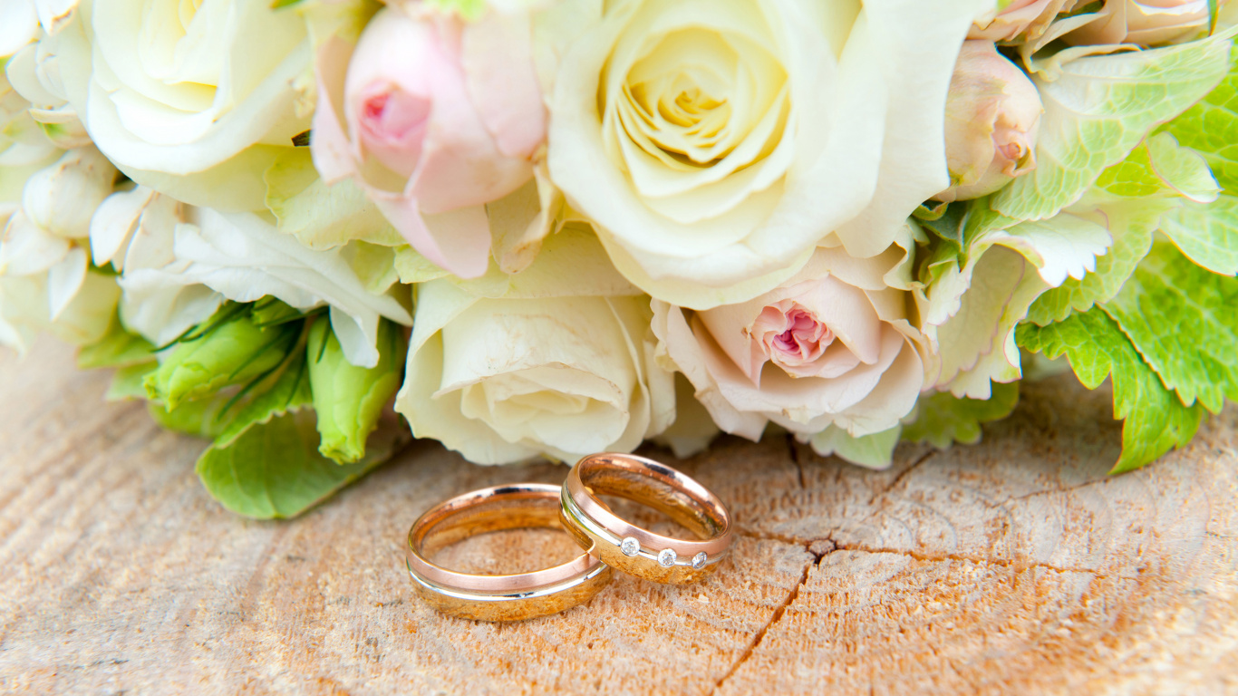 Обои годовщина свадьбы, свадьба, годовщина, цветочный букет, букет в разрешении 1366x768