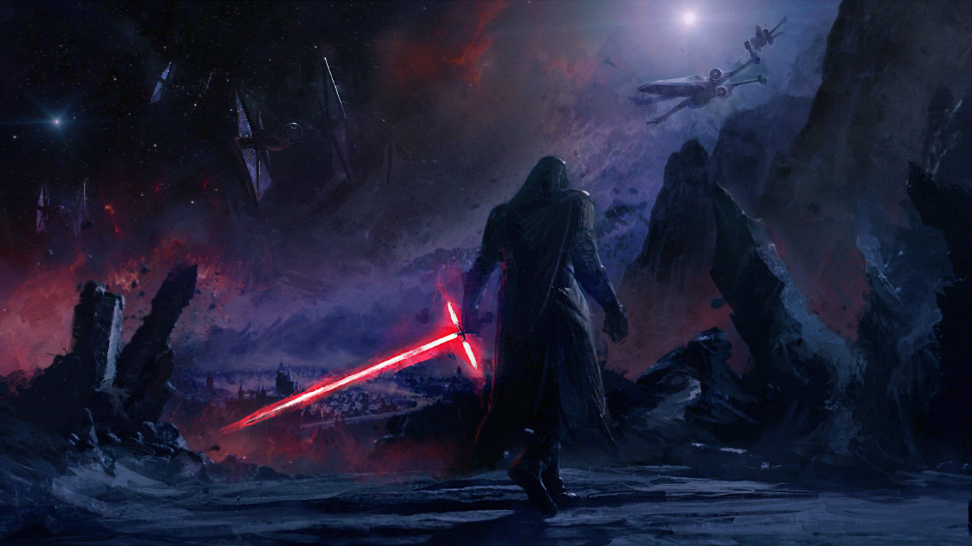Обои звездные войны, арт, темнота, компьютерная игра, демон в разрешении 1366x768