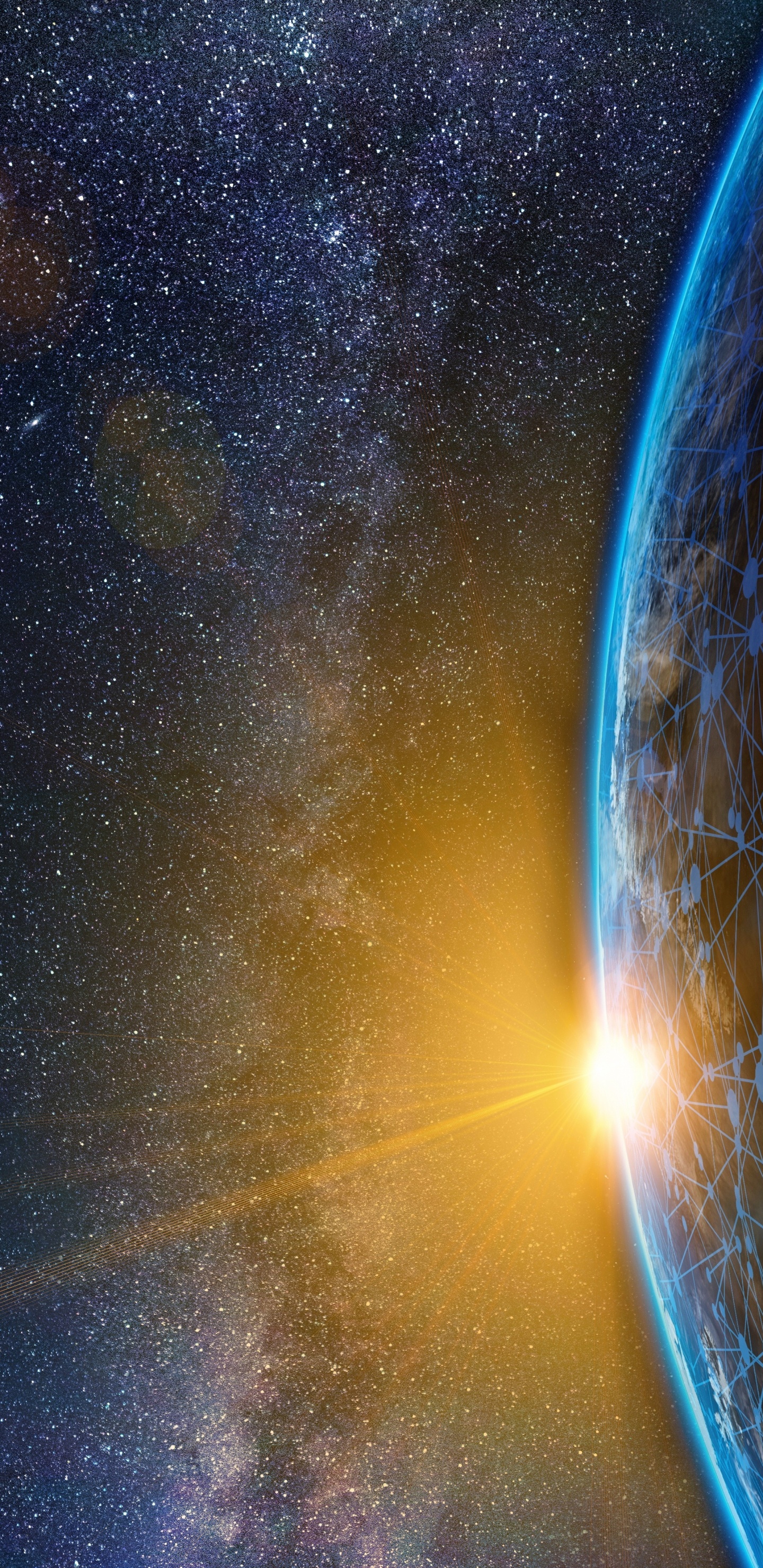 Обои Астрономия, земля, небо, музыка, ночь в разрешении 1440x2960