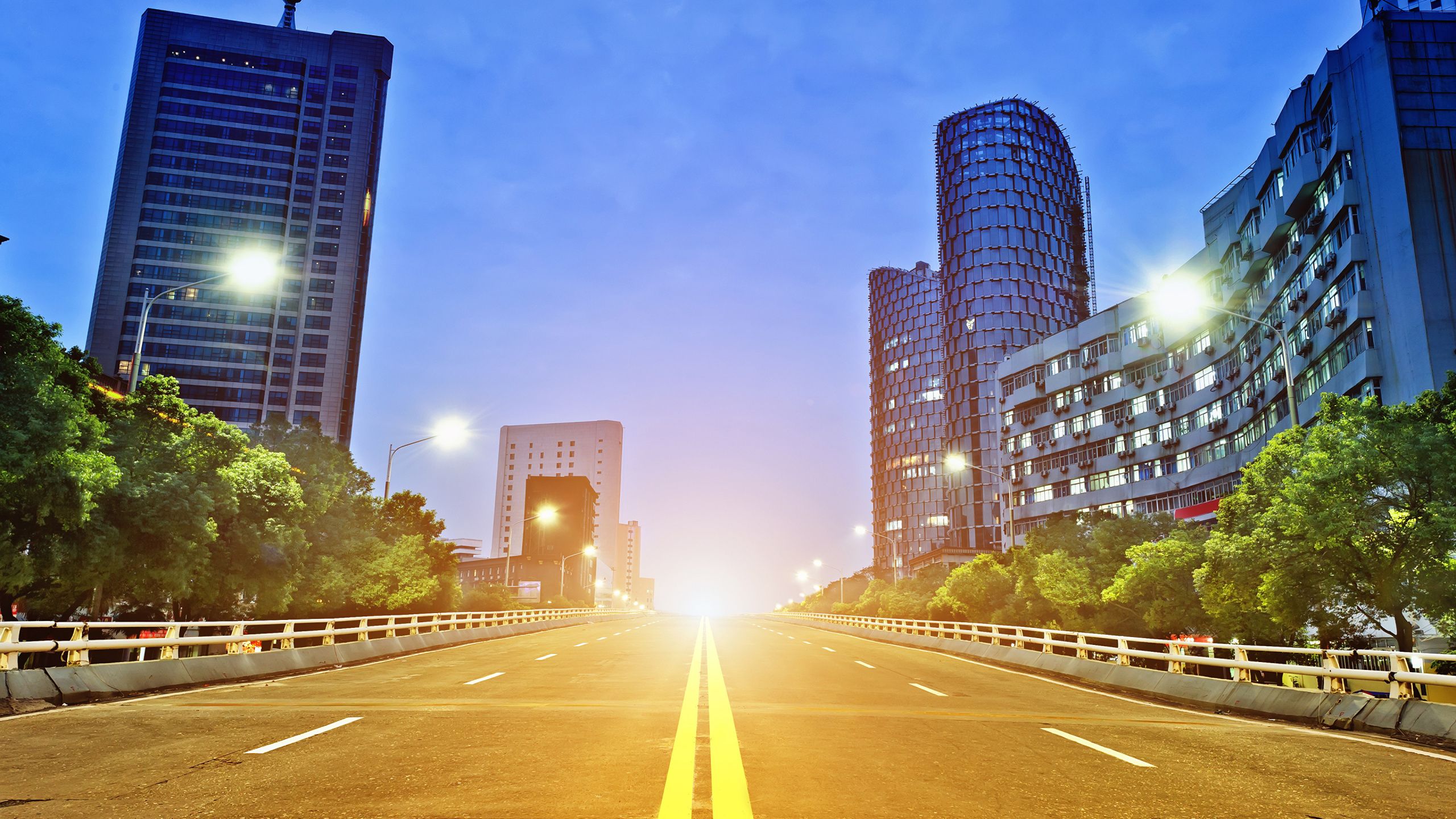 Обои Шанхай, город, городской район, метрополия, городской пейзаж в разрешении 2560x1440