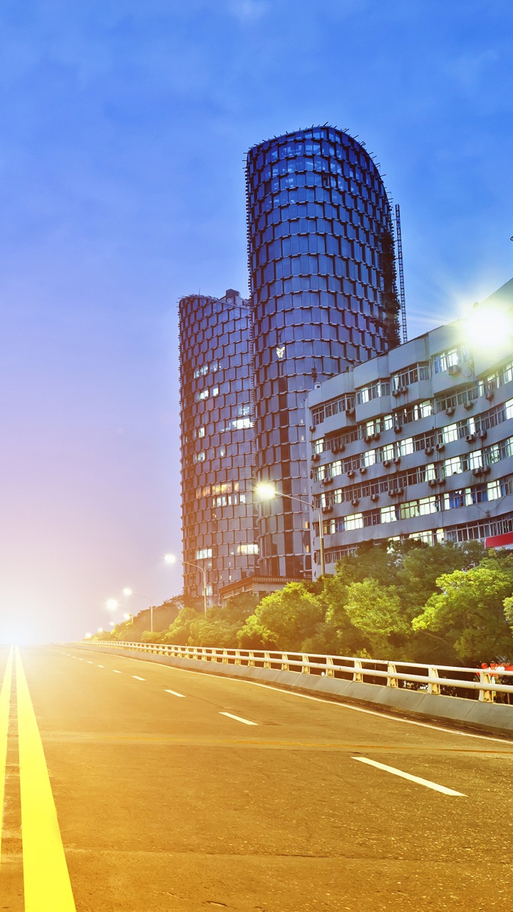 Обои Шанхай, город, городской район, метрополия, городской пейзаж в разрешении 720x1280