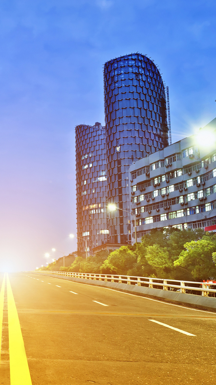 Обои Шанхай, город, городской район, метрополия, городской пейзаж в разрешении 750x1334