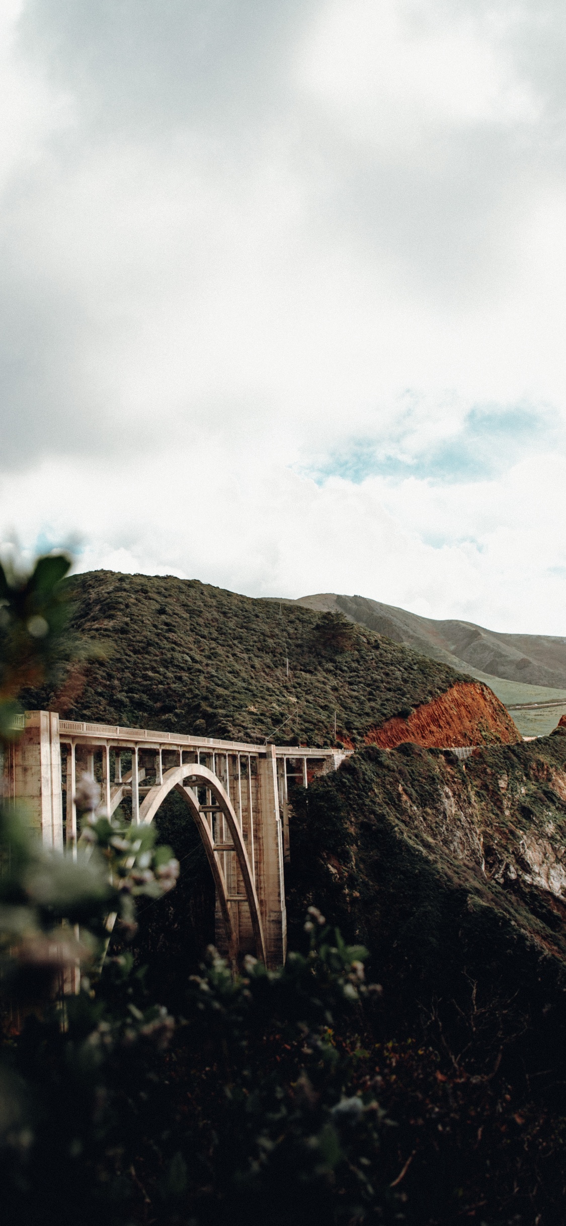 Обои архитектура, пейзаж, лист, Мост Биксби Крик, Монтерей в разрешении 1125x2436