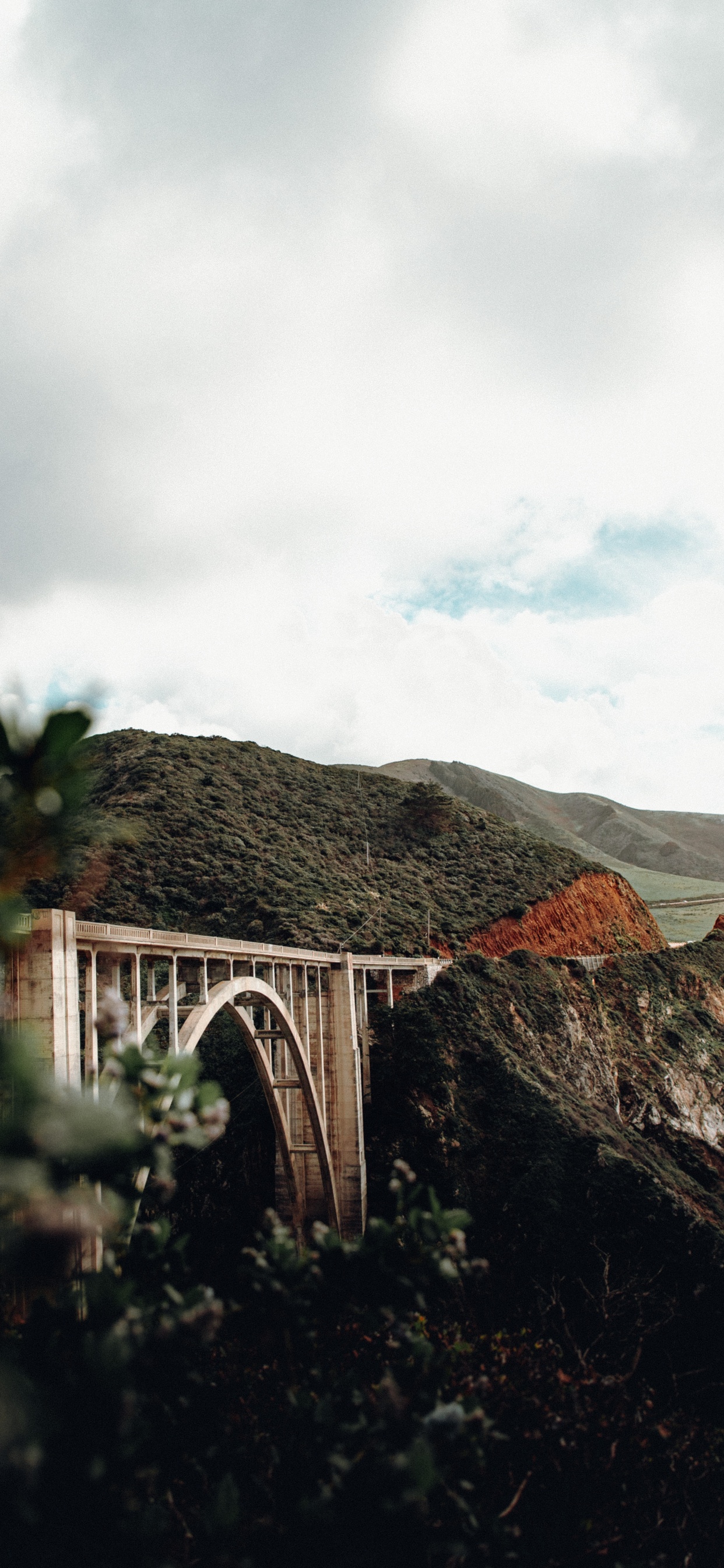 Обои архитектура, пейзаж, лист, Мост Биксби Крик, Монтерей в разрешении 1242x2688