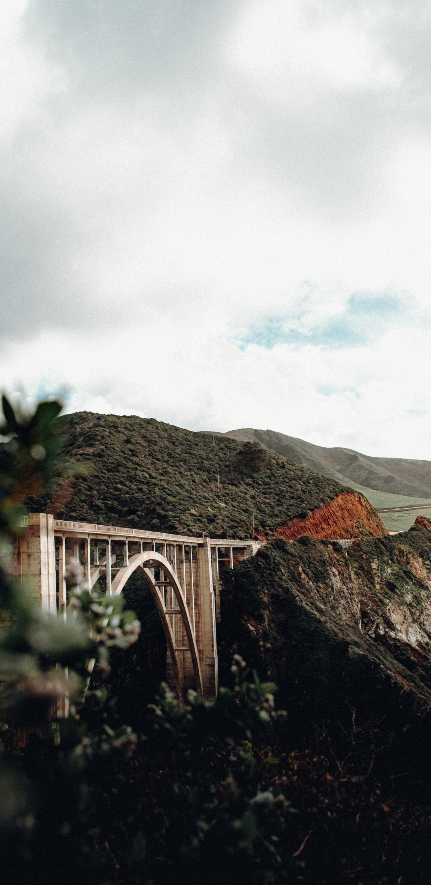 Обои архитектура, пейзаж, лист, Мост Биксби Крик, Монтерей в разрешении 1440x2960