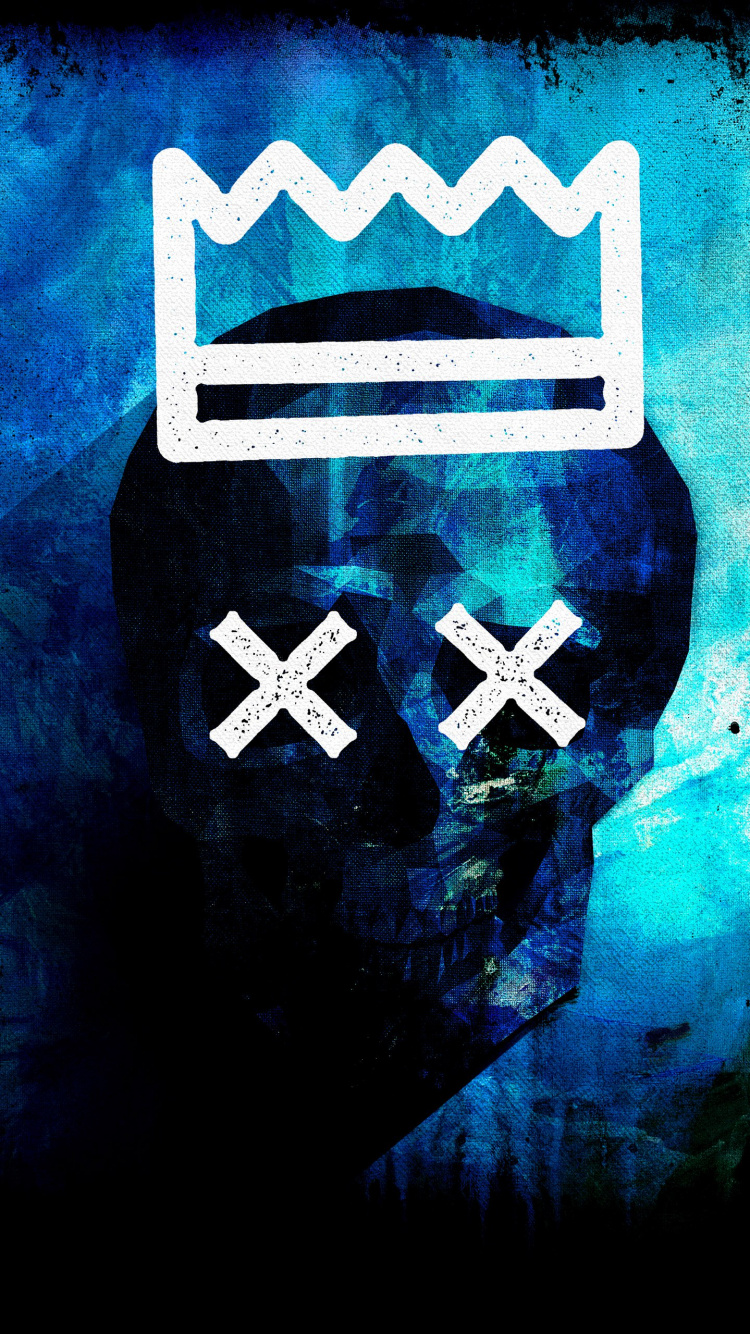 Обои синий, арт, полутона и оттенки, электрик, символ в разрешении 750x1334