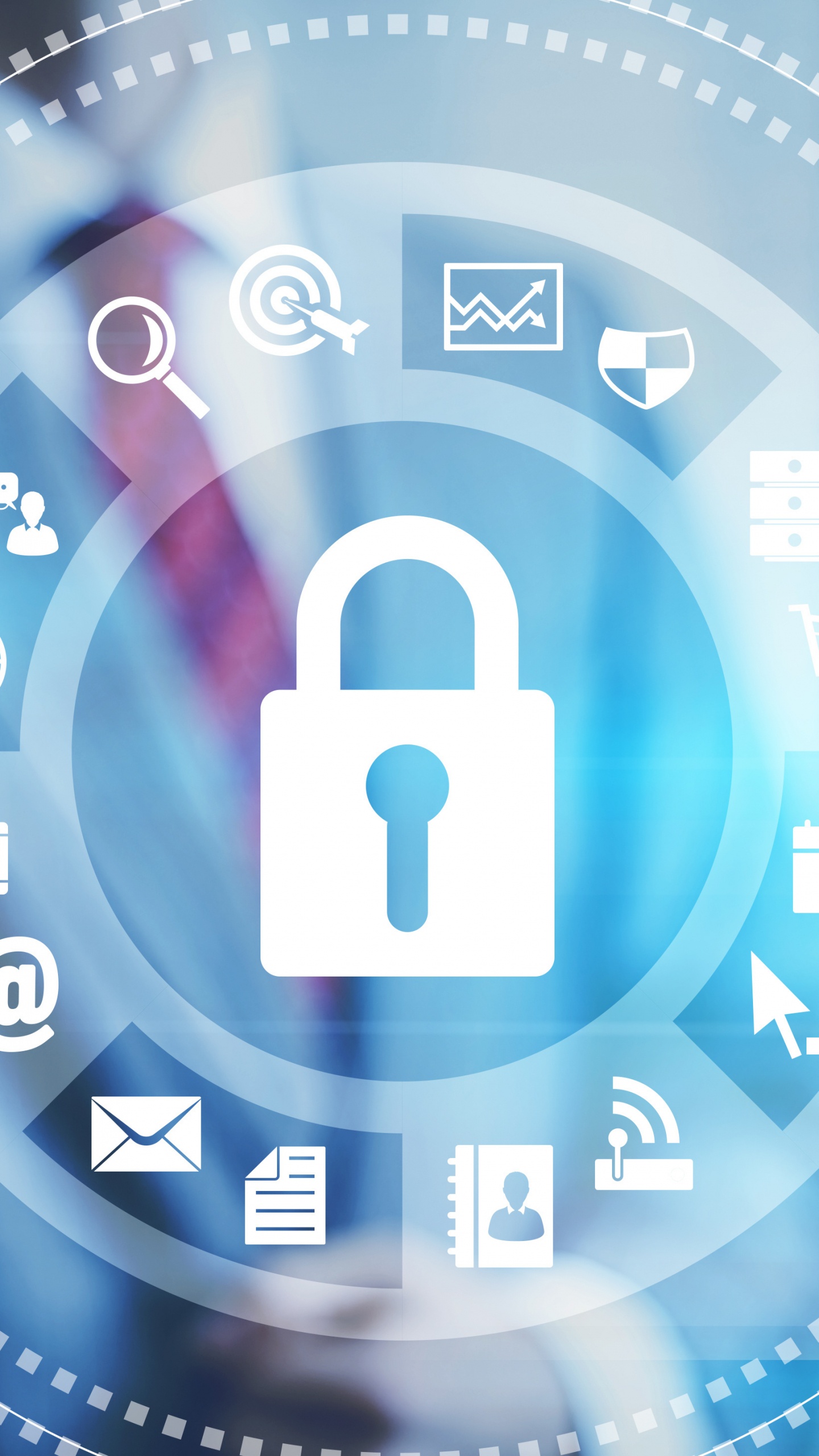 Обои Информационные технологии, синий, технологии, круг, графический дизайн в разрешении 1440x2560