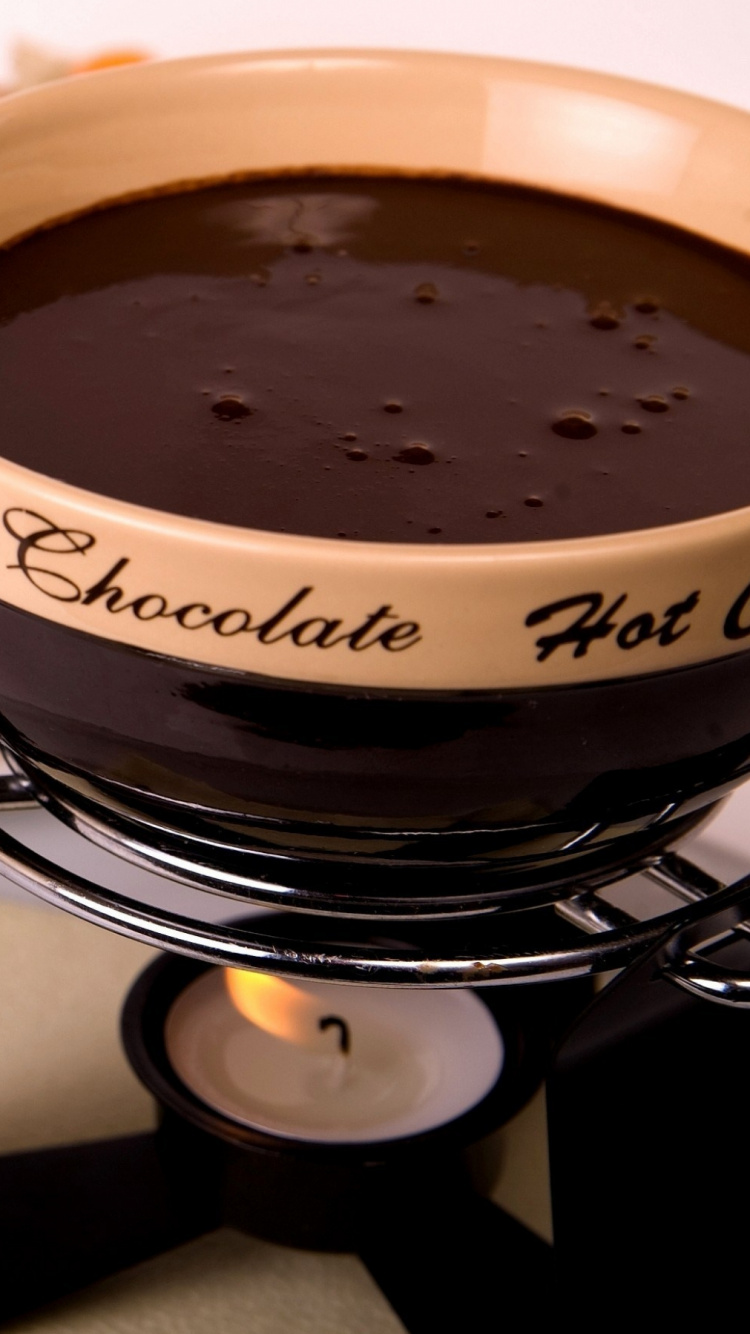 Обои шоколадный торт, горячий шоколад, шоколад, пища, поздний завтрак в разрешении 750x1334