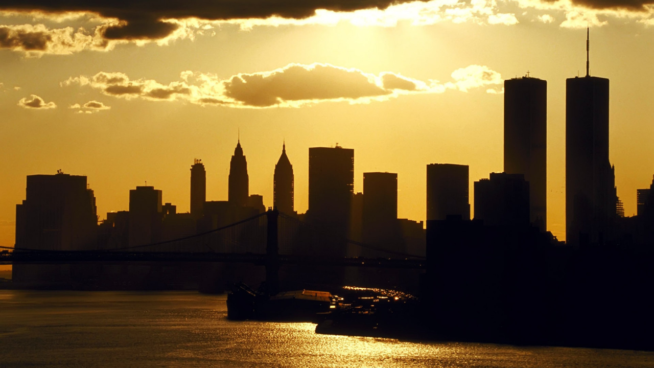 Обои центр международной торговли, небоскреб, город, линия горизонта, городской пейзаж в разрешении 1280x720