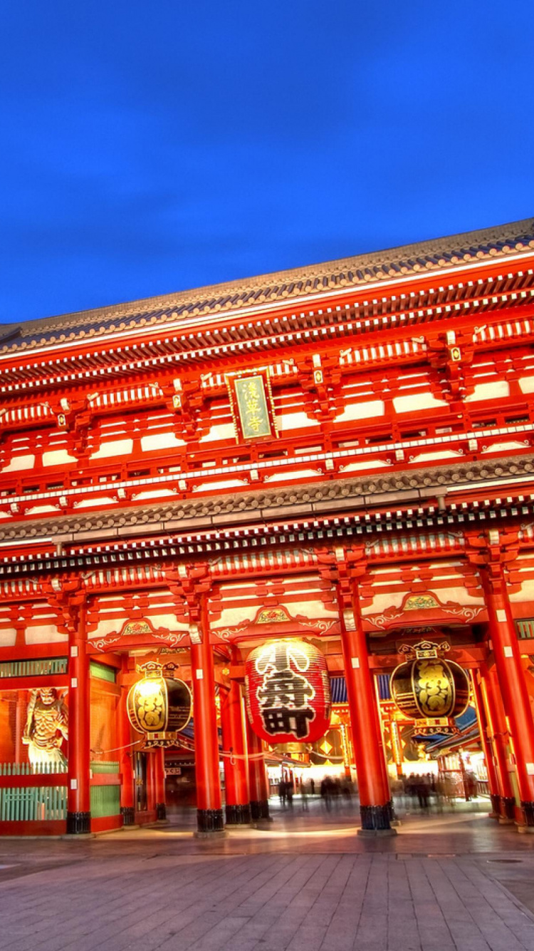 Обои hzmon, Токио, китайская архитектура, ориентир, святыня в разрешении 750x1334