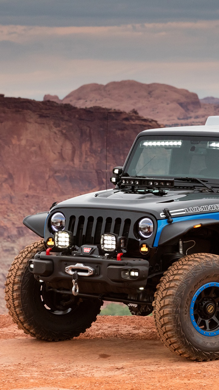 Обои джип, авто, jeep wrangler, Офф-роуд, автомобиль концепции в разрешении 720x1280
