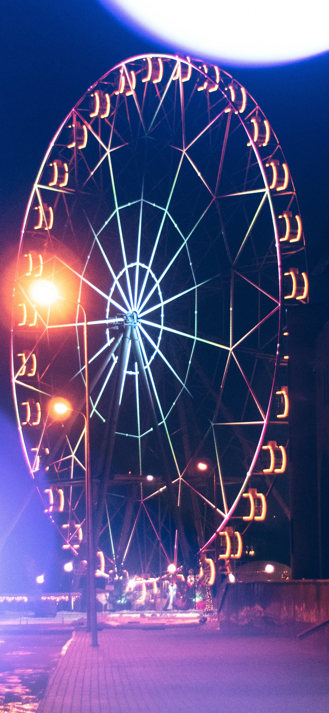 Обои свет, Ярославль, синий, пурпур, электричество в разрешении 1125x2436