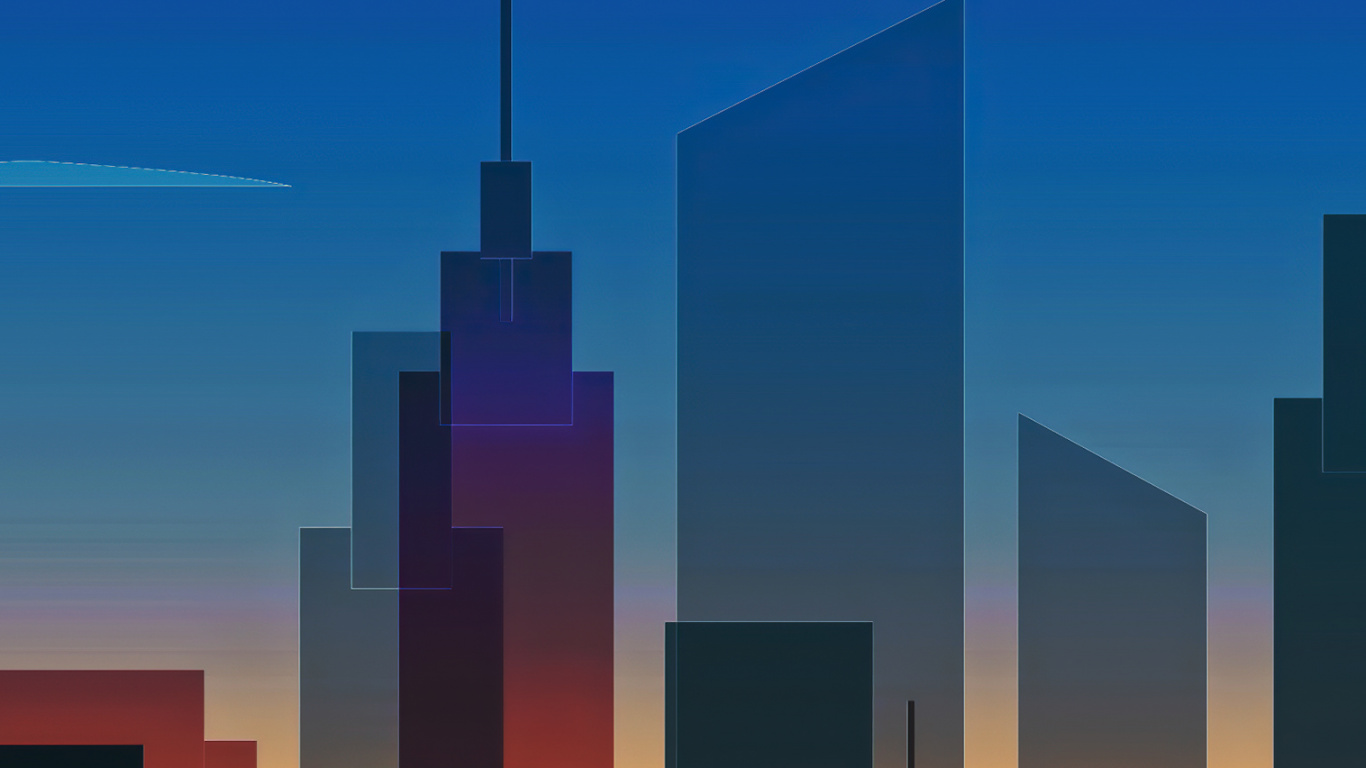 Обои линия горизонта, небоскреб, атмосфера, здание, прямоугольник в разрешении 1366x768