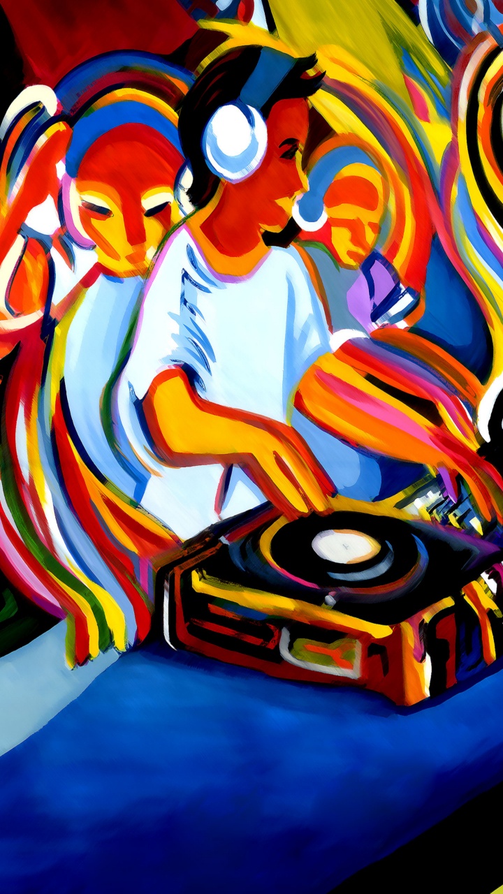 Обои арт, живопись, граффити, капюшон, автомобильное освещение в разрешении 720x1280