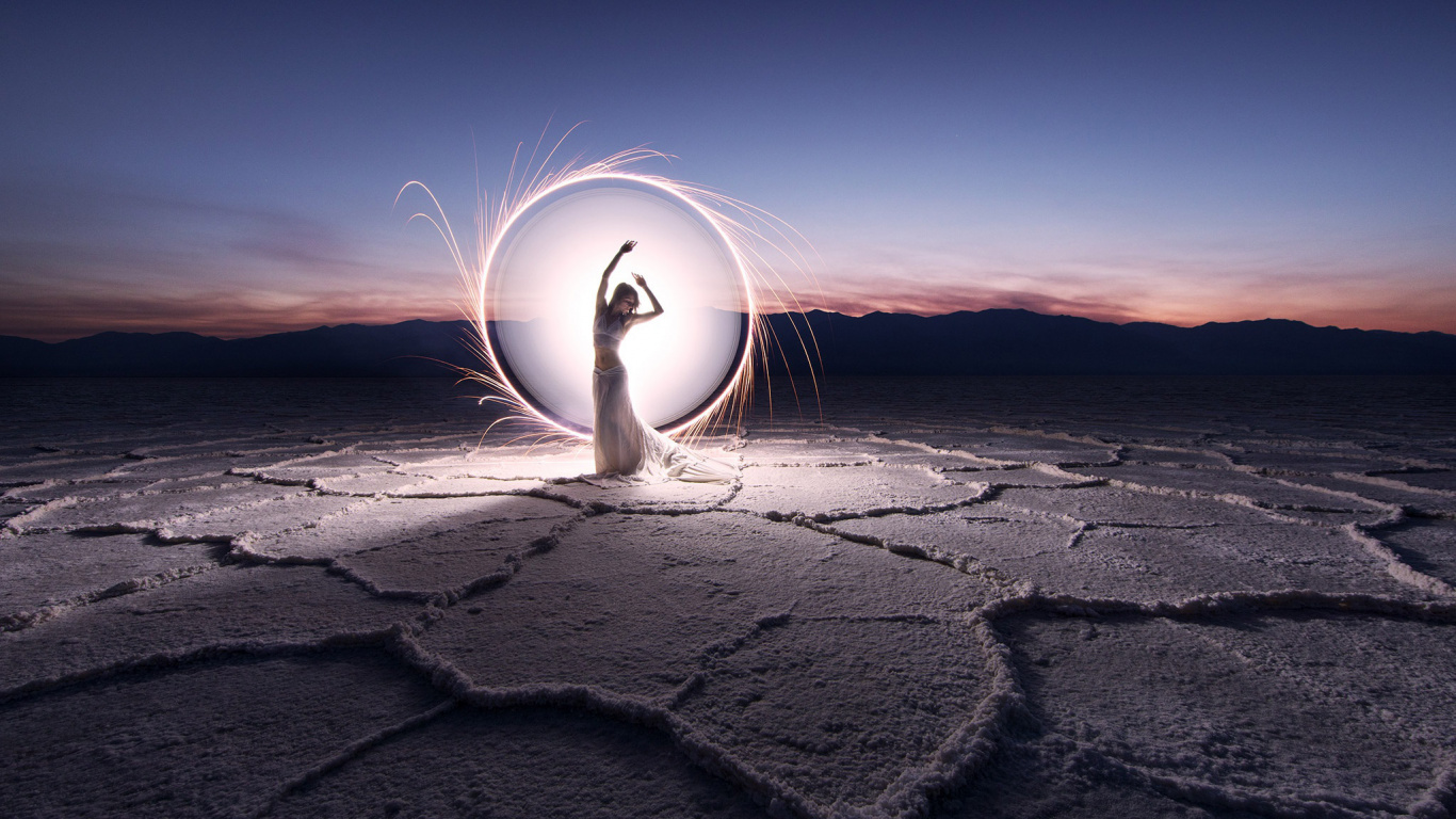 Обои Светопись, живопись, свет, горизонт, пейзаж в разрешении 1366x768