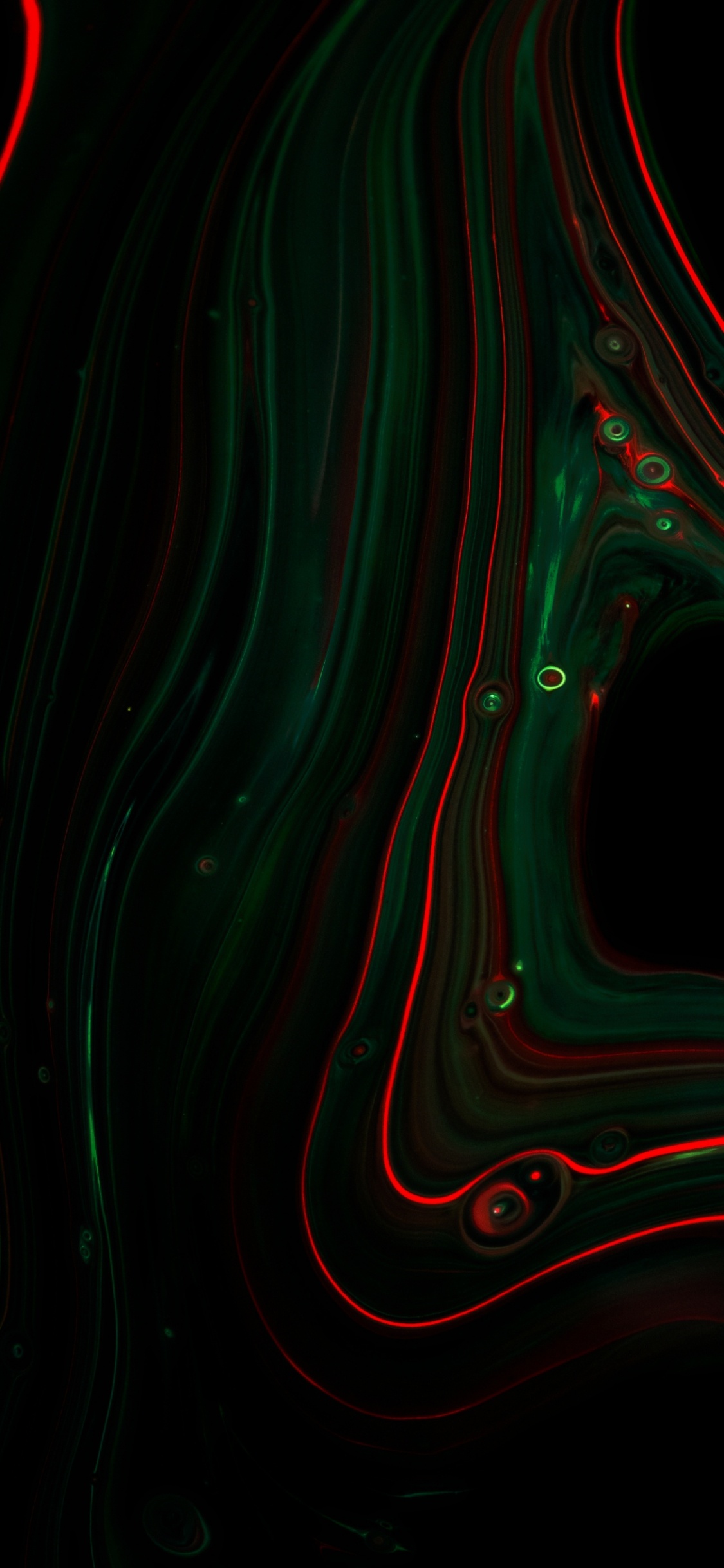 Обои фрактальное искусство, красочность, жидкий, узор, электрик в разрешении 1125x2436