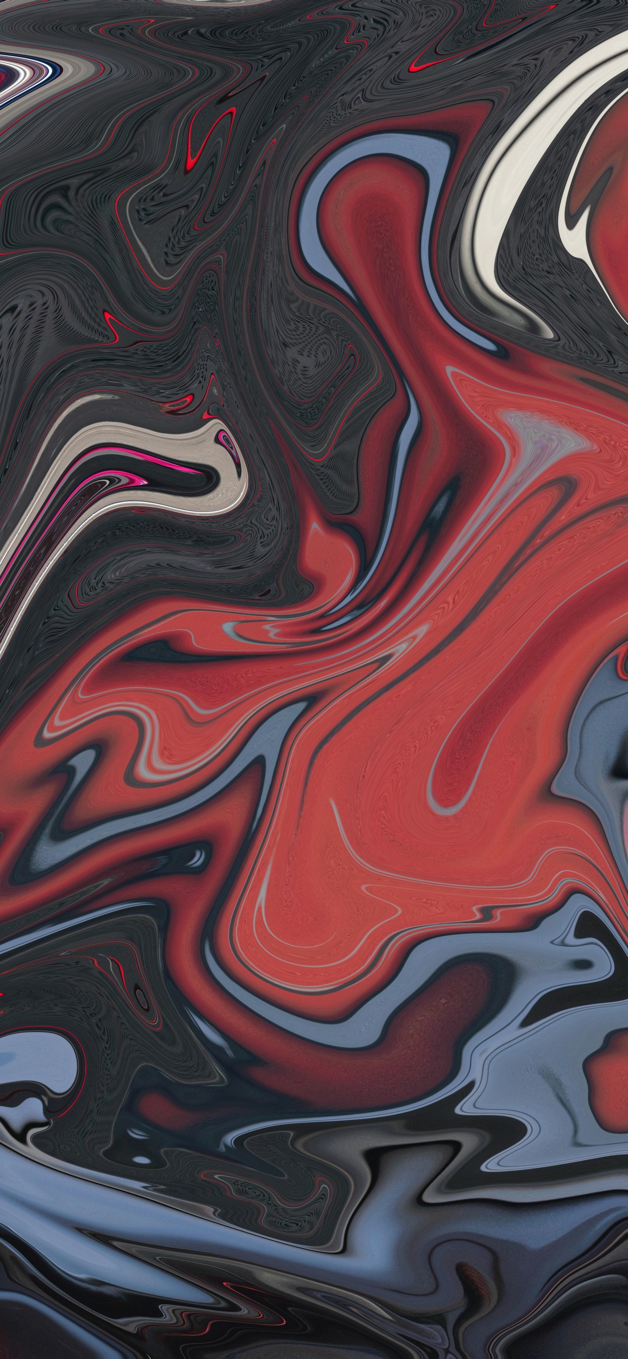 Обои арт, акриловая краска, современное искусство, визуальное искусство, красный цвет в разрешении 1242x2688